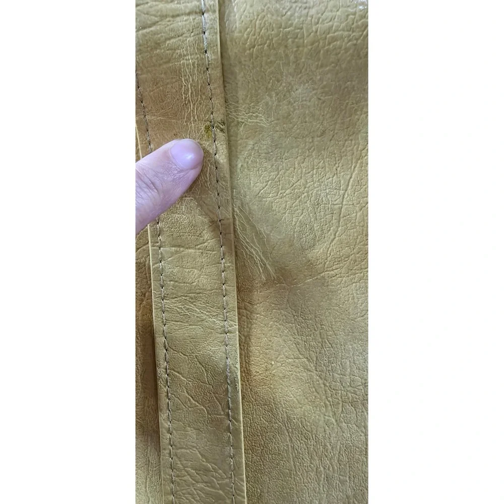 Vintage American Tourister Garment Bag Yellow Faux Leather Travel Suit Carrier